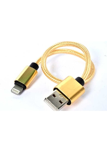30 cm Halat Lightning USB Kablo, Gold