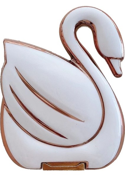 Kuğu Figürlü Cep Telefonu Standı, Beyaz