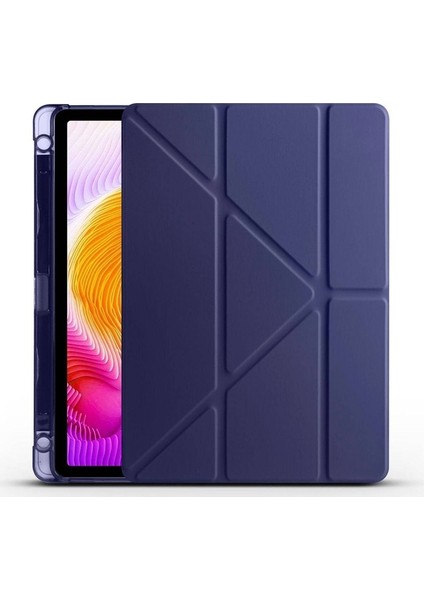 Xiaomi Redmi Pad Se Uyumlu Kılıf Zore Tri Folding Kalem Bölmeli Standlı Kılıf, Lacivert