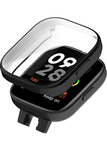Xiaomi Redmi Watch 3 Uyumlu 360 Derece Korumalı Kasa ve Ekran Koruyucu Zore Watch Gard 30, Siyah