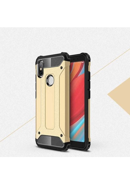 Xiaomi Redmi S2 Uyumlu Kılıf Crash Silikon Kapak, Gold