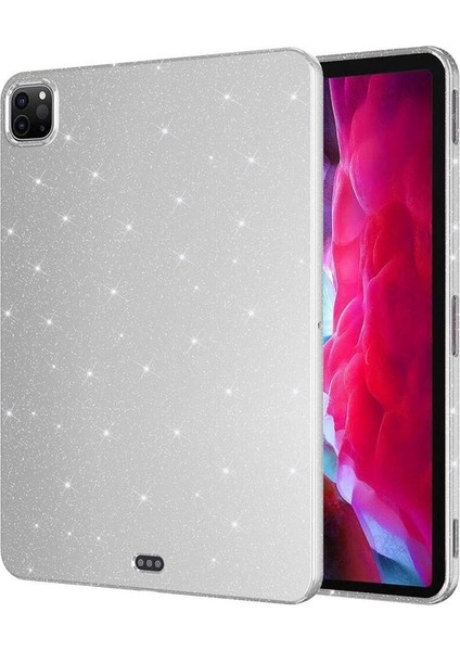 iPad Pro 11 2018 Simli Parlak Görünümlü Zore Tablet Koton Kılıf, Gümüş