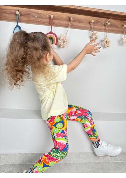 Kelebek Işlemeli Desenli Taytlı Kız Bebek/çocuk Ikili Takım modelleri