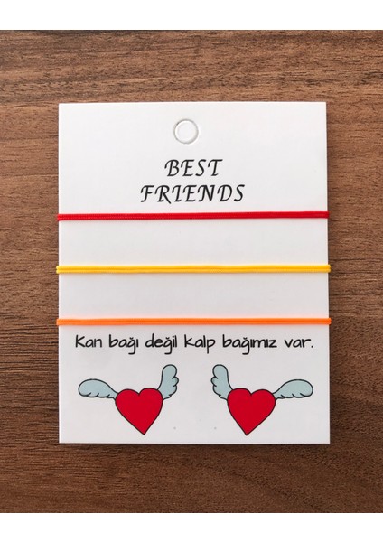 Üçlü Best Friends Basic Ip Bileklik (Turuncu-Kırmızı-Sarı)