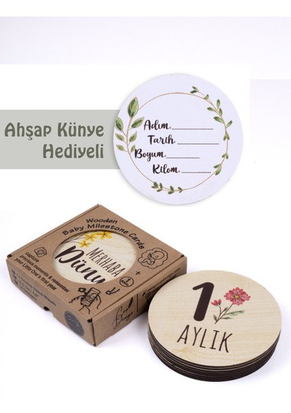 Ahşap Anı Diskleri Bebek Fotoğraf Çekim Kartları modelleri