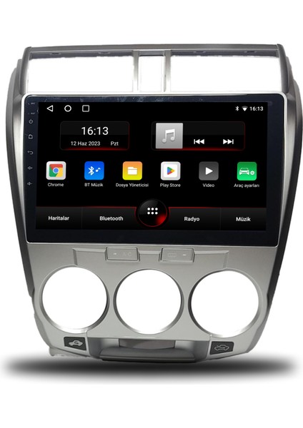Honda City Android Carplay Multimedya 2009-2012 Manuel Klima 4gb Ram + 64GB Hafıza + 4 Çekirdek