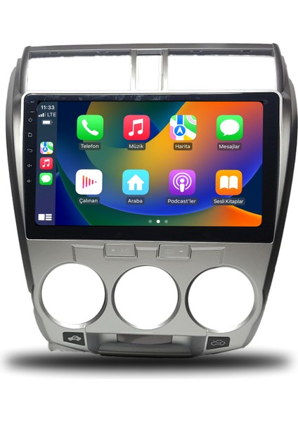 Honda City Android Carplay Multimedya 2009-2012 Manuel Klima 4gb Ram + 64GB Hafıza + 4 Çekirdek
