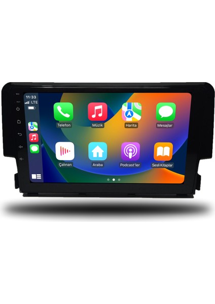 Honda Civic Fc5 Android Carplay Multimedya 2016-2020 6gb Ram + 128GB Hafıza + 4 Çekirdek