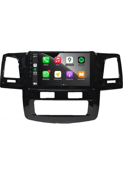 Toyota Hilux Android Carplay Multimedya 2008-2015 Dijital Klima 4gb Ram + 64GB Hafıza + 4 Çekirdek