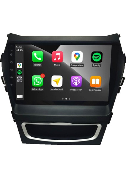 Hyundai Santa Fe IX45 Android Carplay Multimedya 2012-2016 4gb Ram + 64GB Hafıza + 4 Çekirdek