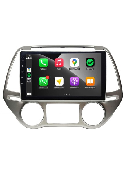 Hyundai I20 Android Carplay Multimedya 2012-2014 6gb Ram + 128GB Hafıza + 4 Çekirdek