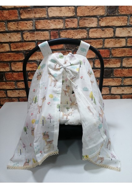 Muslin Puset Örtüsü ve Puset Minderi 2'li Set