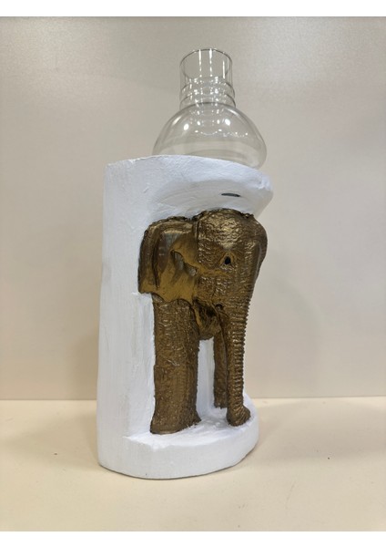 Ağaç El Oyması Dekoratif Fil Mumluk Obje modelleri