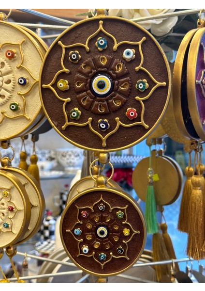 2'li Kahve Altın Nazarlık Dekoratif Obje