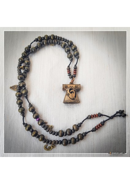 Duka - El Yapımı Etnik Otantik Bohem Kadın Erkek Kolye - ZJA-K-0102
