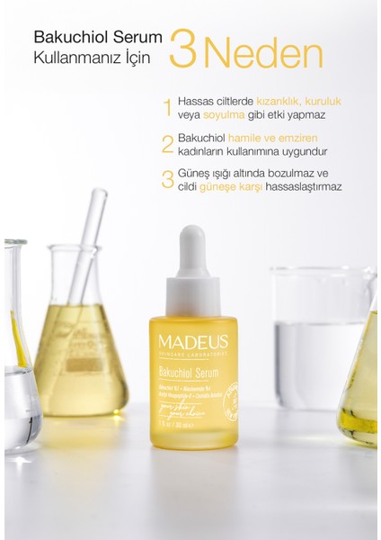 Doğal Retinol Alternatifi %1 Saf Bakuchiol + %4 Niacinamide İçeren Yaşlanma Karşıtı Bakuchiol Serum 30 ml