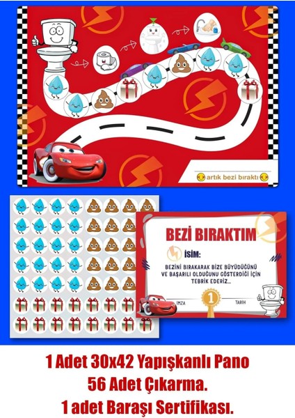 Başarı Belgeli Eğlenceli ve Eğitici Tuvalet Eğitimi Sticker Panosu 30X42CM fiyatları
