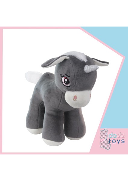 Unicorn Boynuzlu Ponny At Peluş Uyku Arkadaşi 34 cm Antrasit Gnzrz