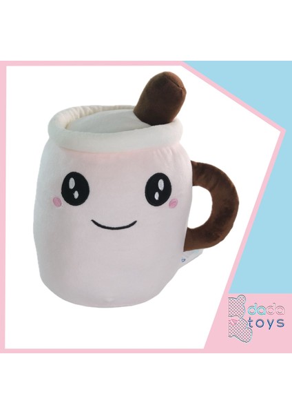 Kahve Kupasi Yastik Peluş Uyku Arkadaşi 30 cm Pembe Gnzrz