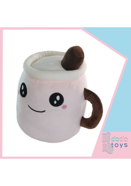 Kahve Kupasi Yastik Peluş Uyku Arkadaşi 30 cm Pembe Gnzrz