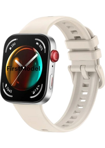 Huaweı Watch Fit 3,4,4 Pro Uyumlu Spor Silikon Kordon Bej