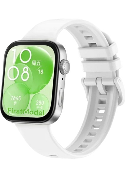 Huawei Watch Fit 3,4,4 Pro Uyumlu Spor Silikon Kordon Beyaz