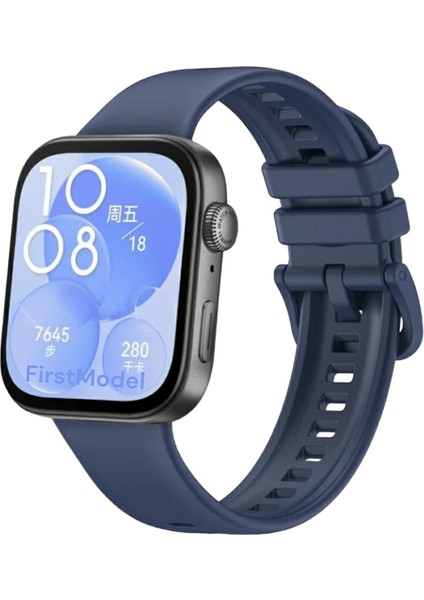 Huawei Watch Fit 3,4,4 Pro Uyumlu Spor Silikon Kordon Lacivert
