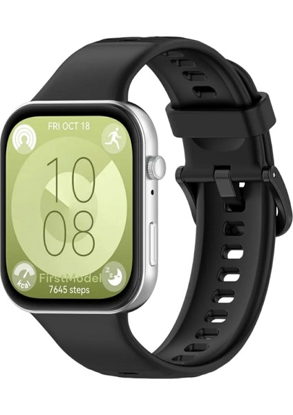 Huawei Watch Fit 3,4,4 Pro Uyumlu Spor Silikon Kordon Siyah