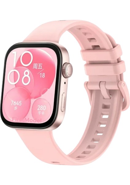 Huawei Watch Fit 3,4,4 Pro Uyumlu Spor Silikon Kordon Pembe