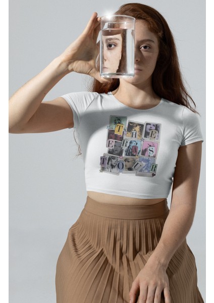 The Eras Tour Yazılı Crop Top, Taylor Swift Baskılı Crop Bluz