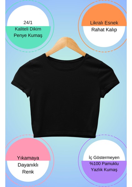 Donald Duck Baskılı Crop Top, Duck Off Baskılı Crop Bluz