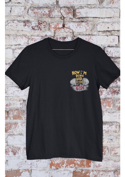 Oversize Now I'm Bad Crying At The Gym Sırt Baskılı Tişört, Unisex Gym Fitness Temalı T-Shirt fiyatları