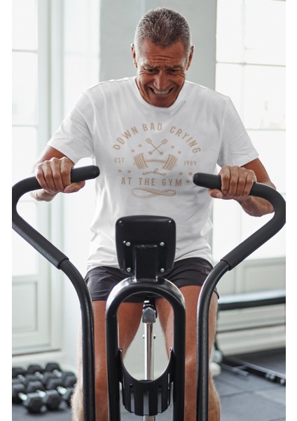 Oversize Dumbell At The Gym Baskılı T-Shirt