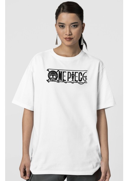 Oversize Manga One Piece Karakterleri Sırt Baskılı Unisex Tişört modelleri