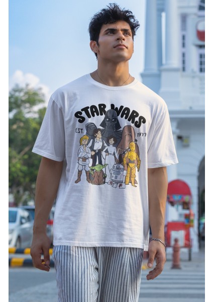 Unisex Star Wars Est 1977 Baskılı T-Shirt, Oversize Yıldız Savaşları Baskılı Tişört fiyatları