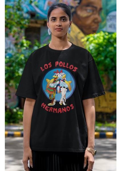 Unisex Los Pollos Hermanos Baskılı T-Shirt, Oversize Breaking Bad Baskılı Tişört modelleri