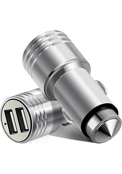 Çift Usb'li 2.4A Hızlı Şarj Metal Çakmaklık Araç Şarj Cihazı