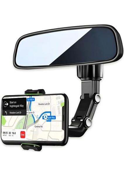 Aynası, Koltuk Arkası, Çalışma Masası Telefon Tutucu, Standart, Iphone, Samsung, Xiaomi, Huawei Uyumludur, 360 Dönebilen Çok Fonksiyonlu Akrobat Telefon Tutucu