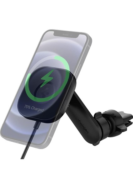 Magfit Air Vent Araç İçi Telefon Tutucu + Manyetik Kablosuz Şarj Cihazı iPhone İçin Magsafe Özellikli Onetap Pro ITS12W - ACP02615