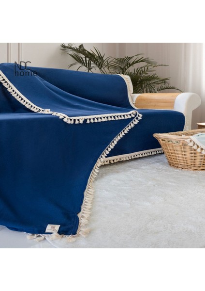 Premium Keten Lacivert Ponponlu Koltuk Örtüsü (170 x 220) fiyatları