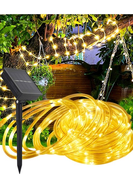 Su Geçirmez 12 Metre Güneş Enerjili Dış Mekan Solar Peri Ip LED Işık Dekoratif Bahçe Aydınlatma
