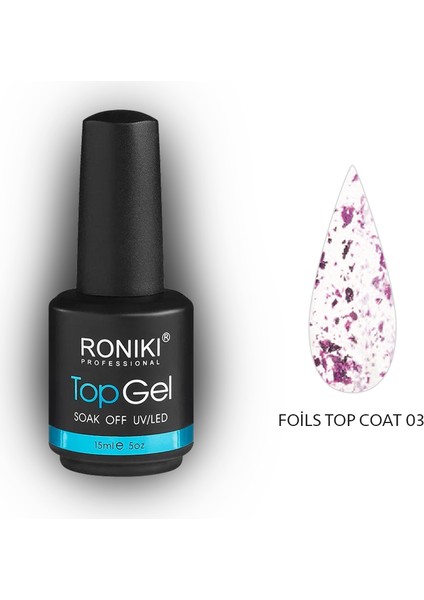 Foils Top Coat Folyo Desenli Top Rose Gold 03 15 ML