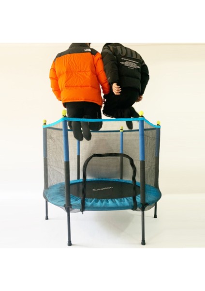 Fileli Büyük Boy Trambolin 140 cm Çap Mavi