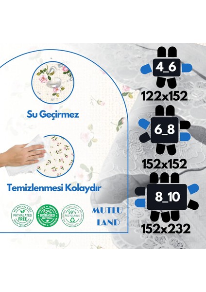 Carmen Pvc Masa Örtüsü Kenar Dantel Krem - Pembe indirimleri