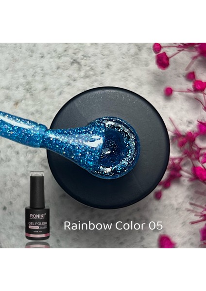 Kalıcı Oje Holografik Simli Rainbow Color 05 10ml