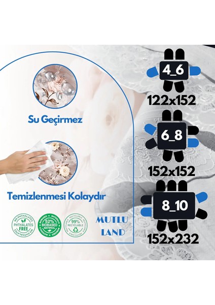 Teodora Pvc Masa Örtüsü Kenar Dantel Krem - Kahverengi indirimleri