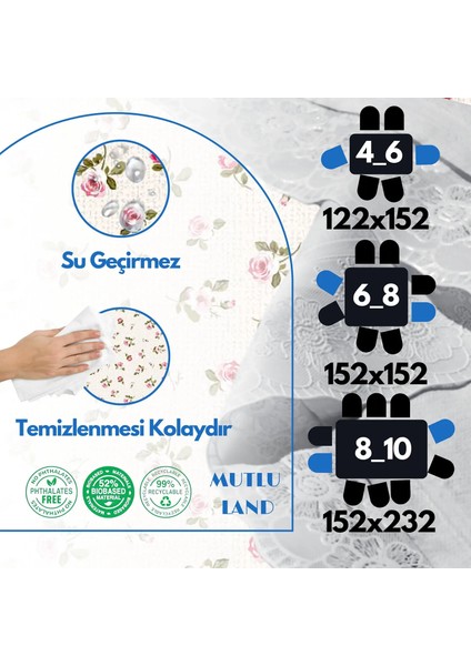 Carmen Pvc Masa Örtüsü Kenar Dantel Krem - Kırmızı indirimleri
