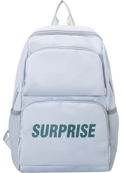 2024 Yeni Basit Rahat Sırt Çantası Okul Çantası Kore Versiyonu Düz Renk Çift Sırt Çantası Ortaokul Öğrencisi Orta Okul Okul Çantası (Yurt Dışından)