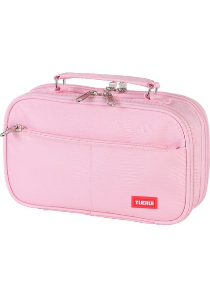 Kalem Çantası Kapasiteli Kırtasiye Kutusu Kalem Saklama Çantası Çift Fermuarlı Çok Katmanlı Kalem Çantası (Yurt Dışından)