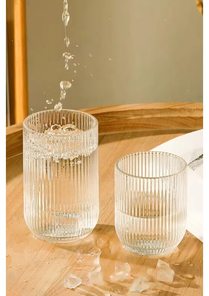 Çizgili Su,meşrubat,latte,nescafe, Smoothie Cam Bardak 3 Adet 260 ML-2013 indirimleri